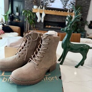 boc Taupe Lace-Up Boots